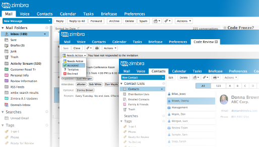 Integration of email, contacts and calendar makes toggling between them unnecessary